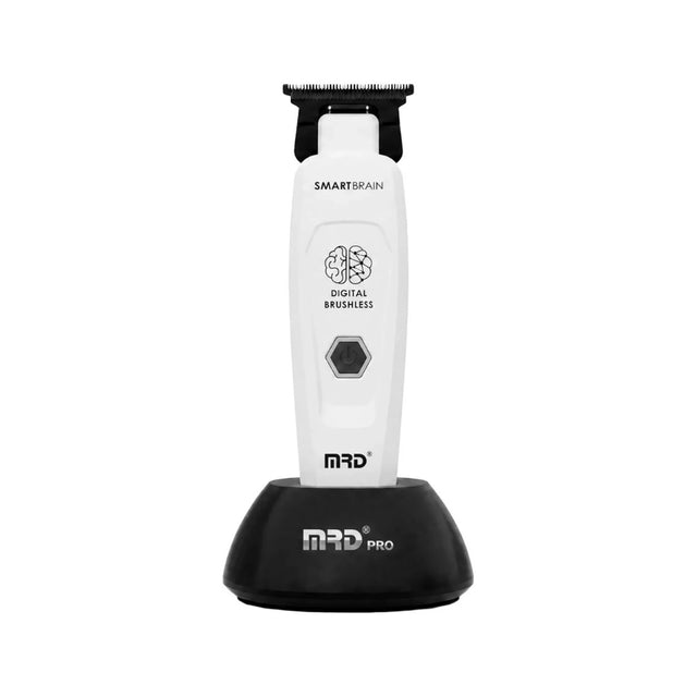 MRD Pro Smart Brain GMT-90-4 Konturentrimmer, Weiß – Brushless-Motor, Zero-Gap-Klinge, 3 Std. Akku